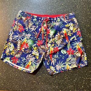 Europann Tropical Print Lined Swim Trunks. Size XL.